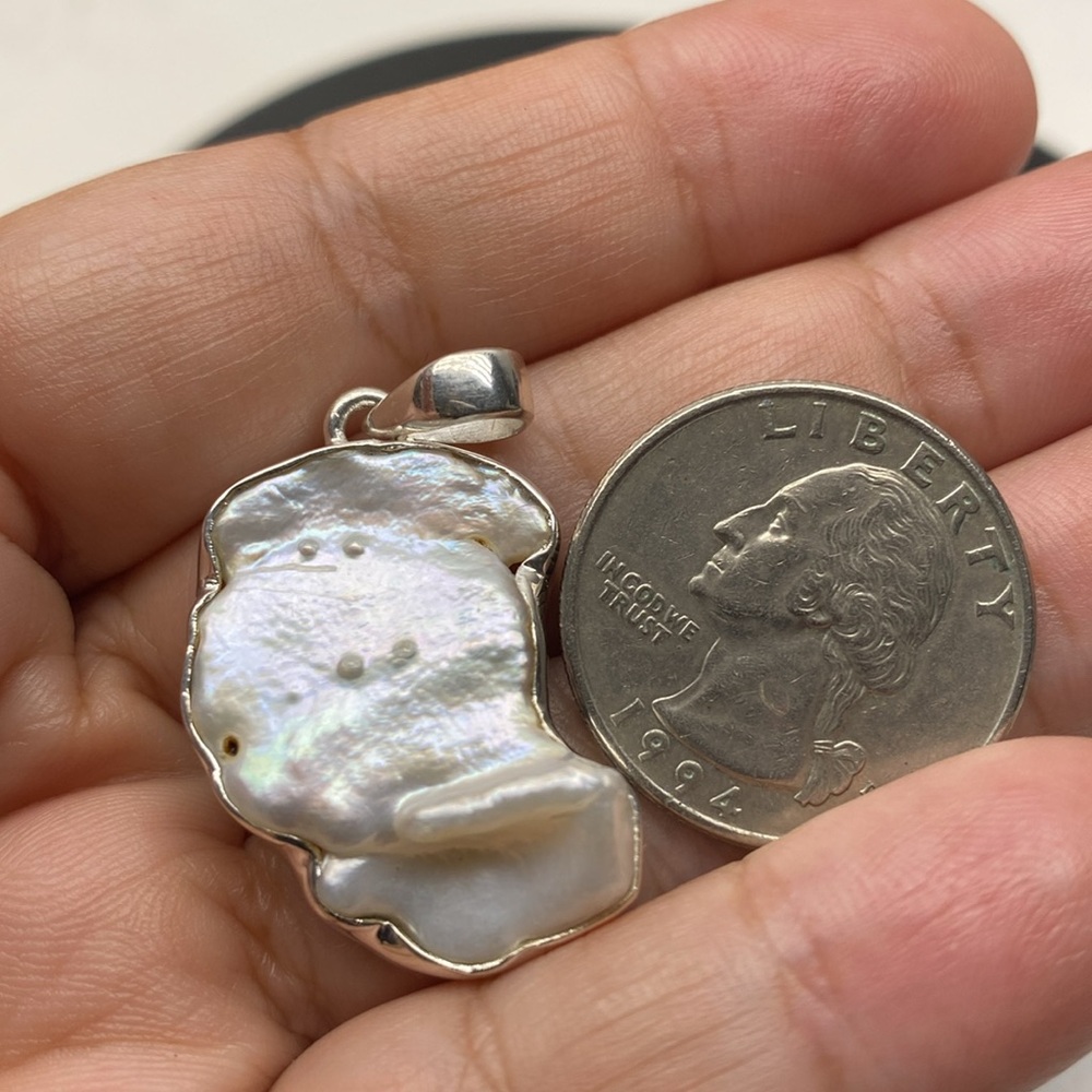 🆕 Biwa 🤍🤍🤍pendant solid Sterling Silver 925